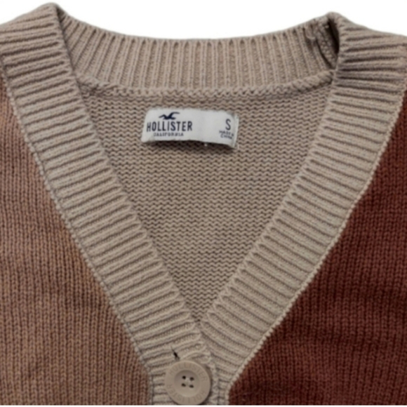 Hollister Crop Knit Cardigan Button up Relaxed Sweater - Picture 6 of 9